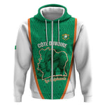 Custom Ivory Coast Football Zip Hoodie 2026 Cote d'Ivoire Les Elephants Green Version - African Pride