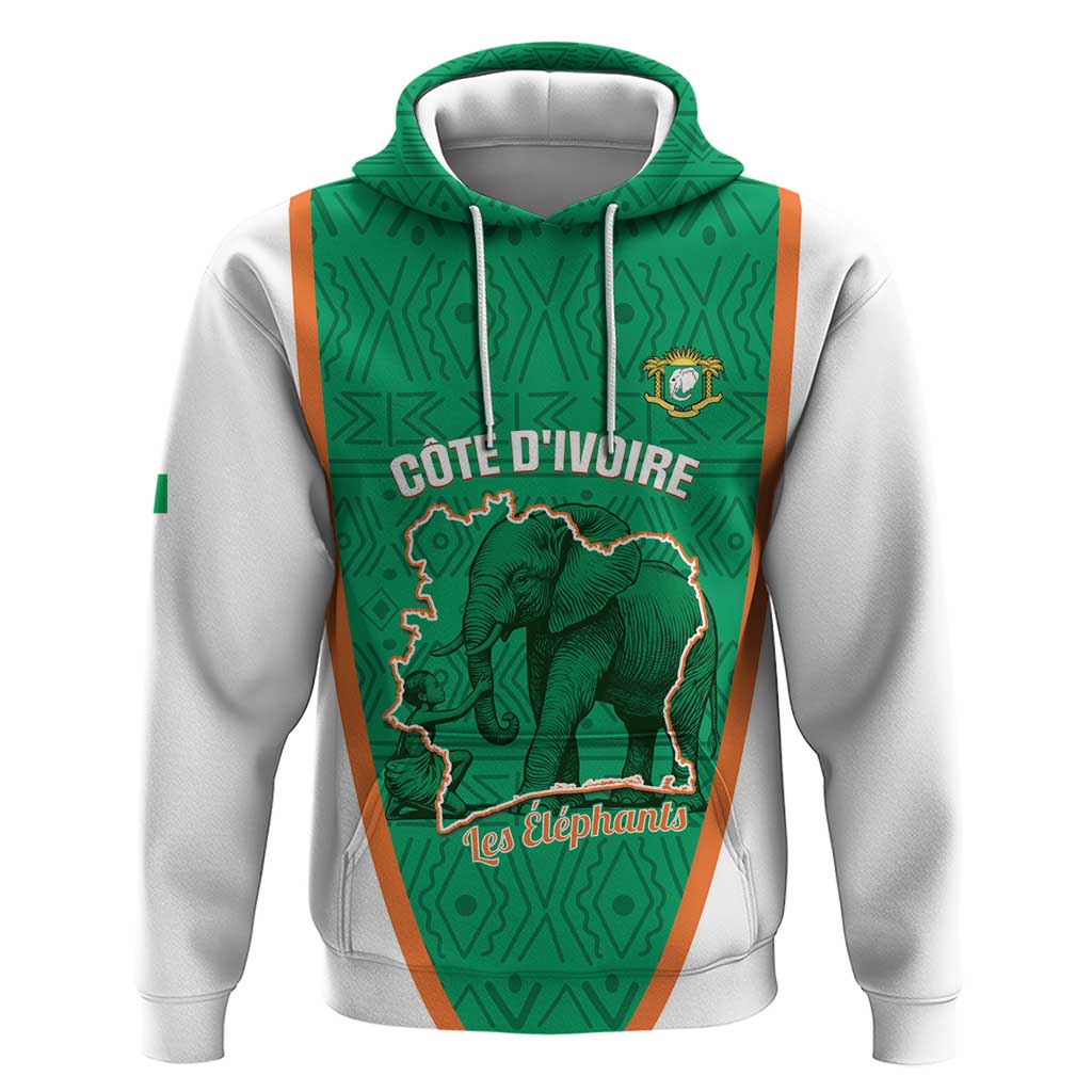 Custom Ivory Coast Football Zip Hoodie 2026 Cote d'Ivoire Les Elephants Green Version - African Pride