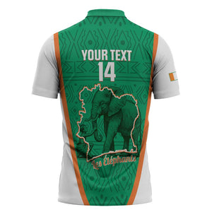 Custom Ivory Coast Football Zipper Polo Shirt 2026 Cote d'Ivoire Les Elephants Green Version - African Pride