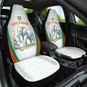 Ivory Coast Football Car Seat Cover 2026 Cote d'Ivoire Les Elephants White Version - African Pride