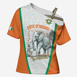Custom Ivory Coast Football Cross Shoulder Shirt 2026 Cote d'Ivoire Les Elephants White Version - African Pride