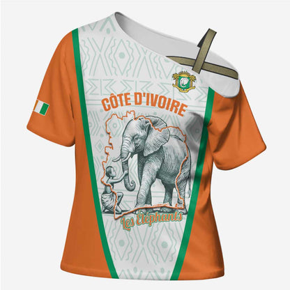 Custom Ivory Coast Football Cross Shoulder Shirt 2026 Cote d'Ivoire Les Elephants White Version - African Pride