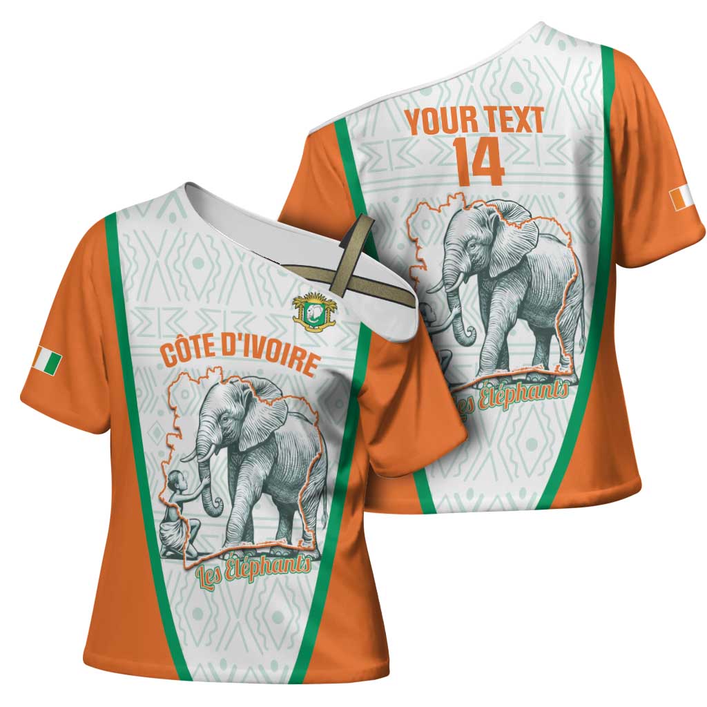 Custom Ivory Coast Football Cross Shoulder Shirt 2026 Cote d'Ivoire Les Elephants White Version - African Pride