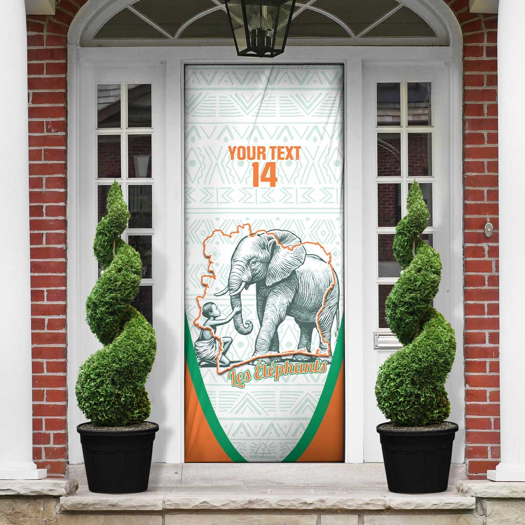 Custom Ivory Coast Football Door Cover 2026 Cote d'Ivoire Les Elephants White Version - African Pride