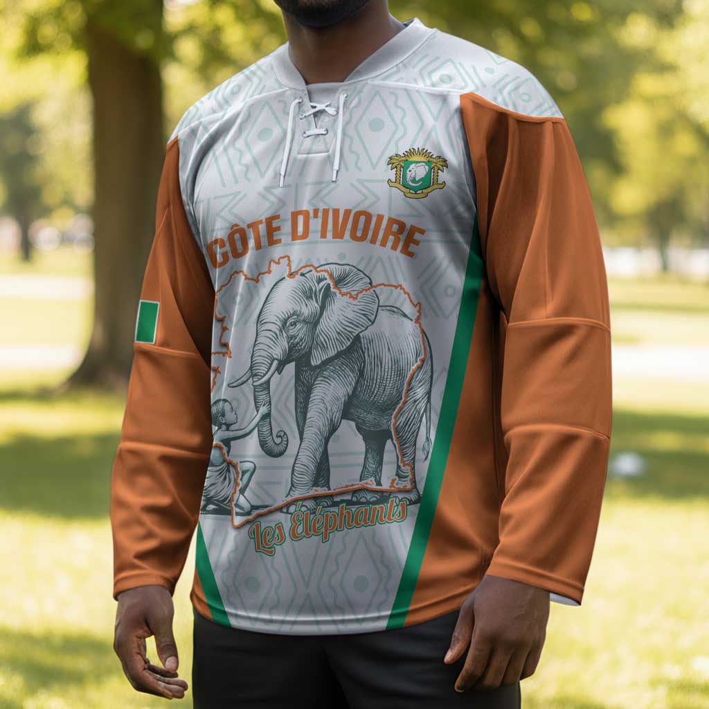 Custom Ivory Coast Football Hockey Jersey 2026 Cote d'Ivoire Les Elephants White Version - African Pride