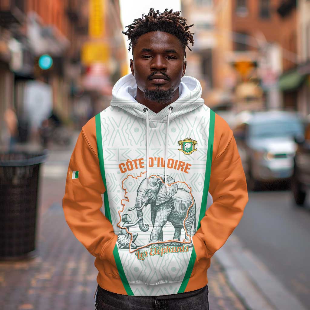 Custom Ivory Coast Football Hoodie 2026 Cote d'Ivoire Les Elephants White Version - African Pride