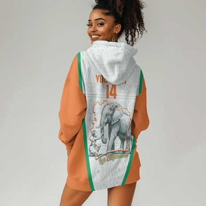 Custom Ivory Coast Football Hoodie Dress 2026 Cote d'Ivoire Les Elephants White Version - African Pride