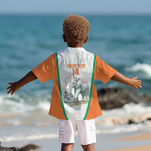 Custom Ivory Coast Football Kid Hawaiian Shirt 2026 Cote d'Ivoire Les Elephants White Version LT14