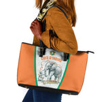 Ivory Coast Football Leather Tote Bag 2026 Cote d'Ivoire Les Elephants White Version - African Pride