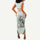 Custom Ivory Coast Football Long Sleeve Bodycon Dress 2026 Cote d'Ivoire Les Elephants White Version - African Pride