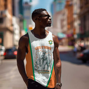 Custom Ivory Coast Football Men Tank Top 2026 Cote d'Ivoire Les Elephants White Version - African Pride