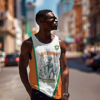 Custom Ivory Coast Football Men Tank Top 2026 Cote d'Ivoire Les Elephants White Version - African Pride