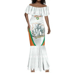 Custom Ivory Coast Football Mermaid Dress 2026 Cote d'Ivoire Les Elephants White Version - African Pride
