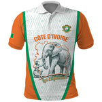 Custom Ivory Coast Football Polo Shirt 2026 Cote d'Ivoire Les Elephants White Version LT14