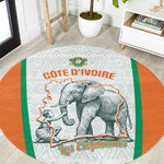 Ivory Coast Football Round Carpet 2026 Cote d'Ivoire Les Elephants White Version - African Pride
