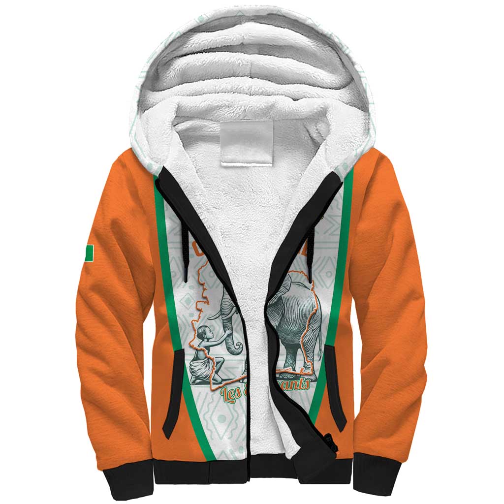 Custom Ivory Coast Football Sherpa Hoodie 2026 Cote d'Ivoire Les Elephants White Version - African Pride
