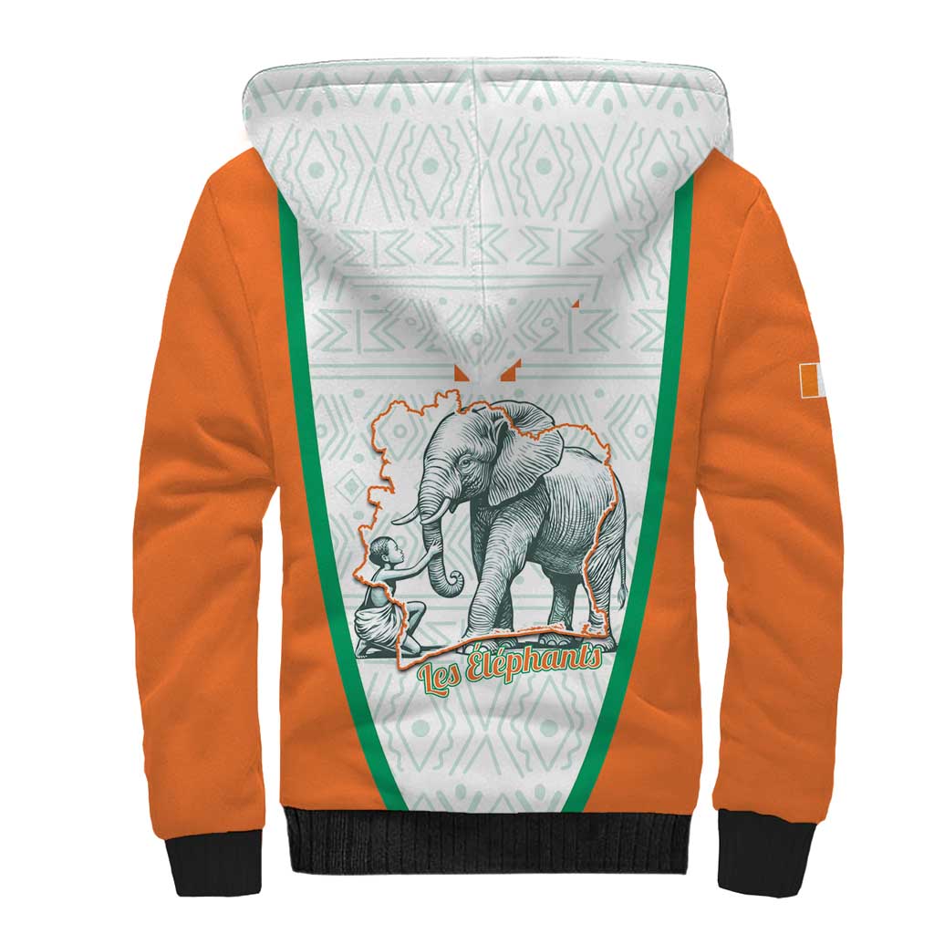 Custom Ivory Coast Football Sherpa Hoodie 2026 Cote d'Ivoire Les Elephants White Version - African Pride
