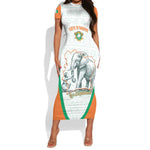 Custom Ivory Coast Football Short Sleeve Bodycon Dress 2026 Cote d'Ivoire Les Elephants White Version LT14