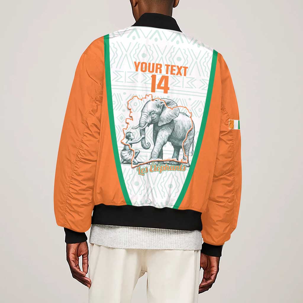 Custom Ivory Coast Football Sleeve Zip Bomber Jacket 2026 Cote d'Ivoire Les Elephants White Version - African Pride