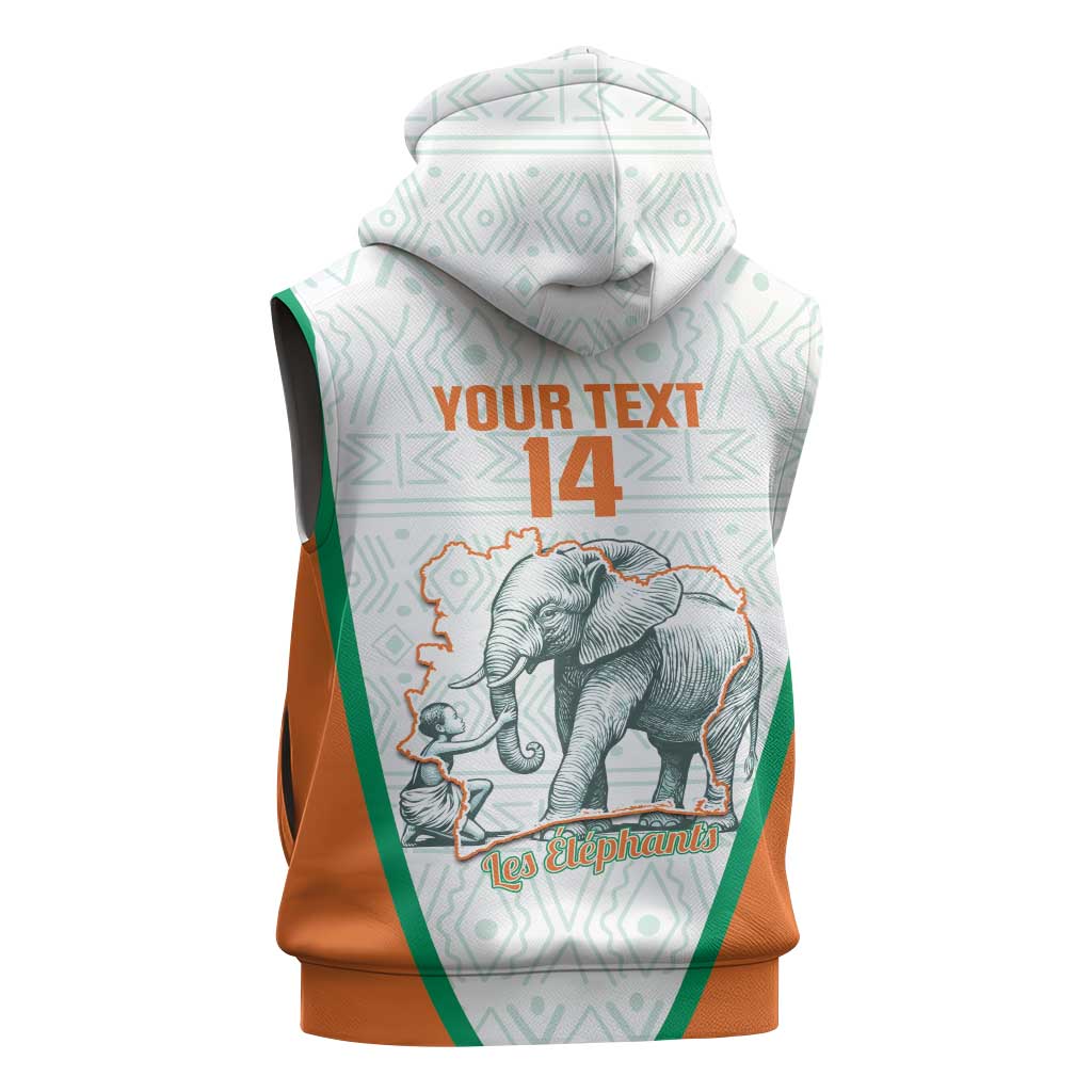 Custom Ivory Coast Football Sleeveless Hoodie 2026 Cote d'Ivoire Les Elephants White Version - African Pride