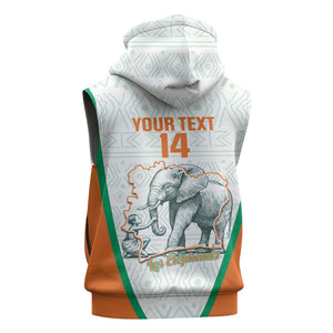 Custom Ivory Coast Football Sleeveless Hoodie 2026 Cote d'Ivoire Les Elephants White Version - African Pride