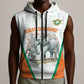 Custom Ivory Coast Football Sleeveless Zip Hoodie 2026 Cote d'Ivoire Les Elephants White Version - African Pride