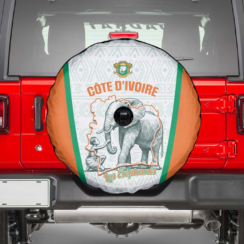 Ivory Coast Football Spare Tire Cover 2026 Cote d'Ivoire Les Elephants White Version - African Pride