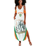 Custom Ivory Coast Football Summer Maxi Dress 2026 Cote d'Ivoire Les Elephants White Version LT14