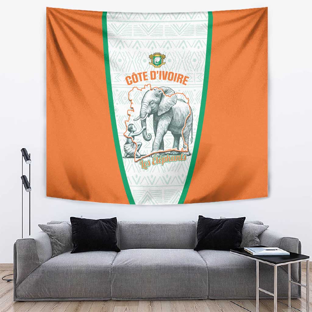 Ivory Coast Football Tapestry 2026 Cote d'Ivoire Les Elephants White Version - African Pride