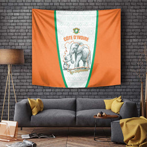 Ivory Coast Football Tapestry 2026 Cote d'Ivoire Les Elephants White Version - African Pride