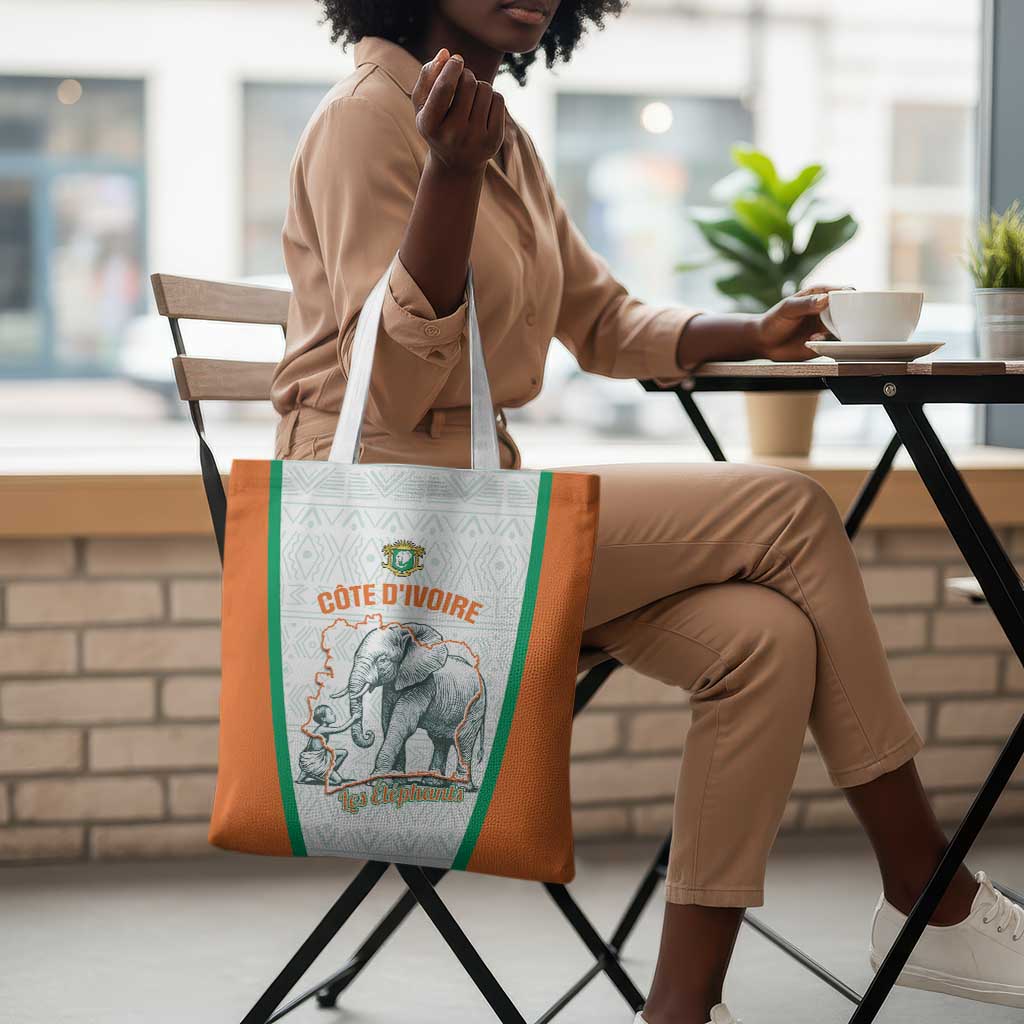 Ivory Coast Football Tote Bag 2026 Cote d'Ivoire Les Elephants White Version - African Pride