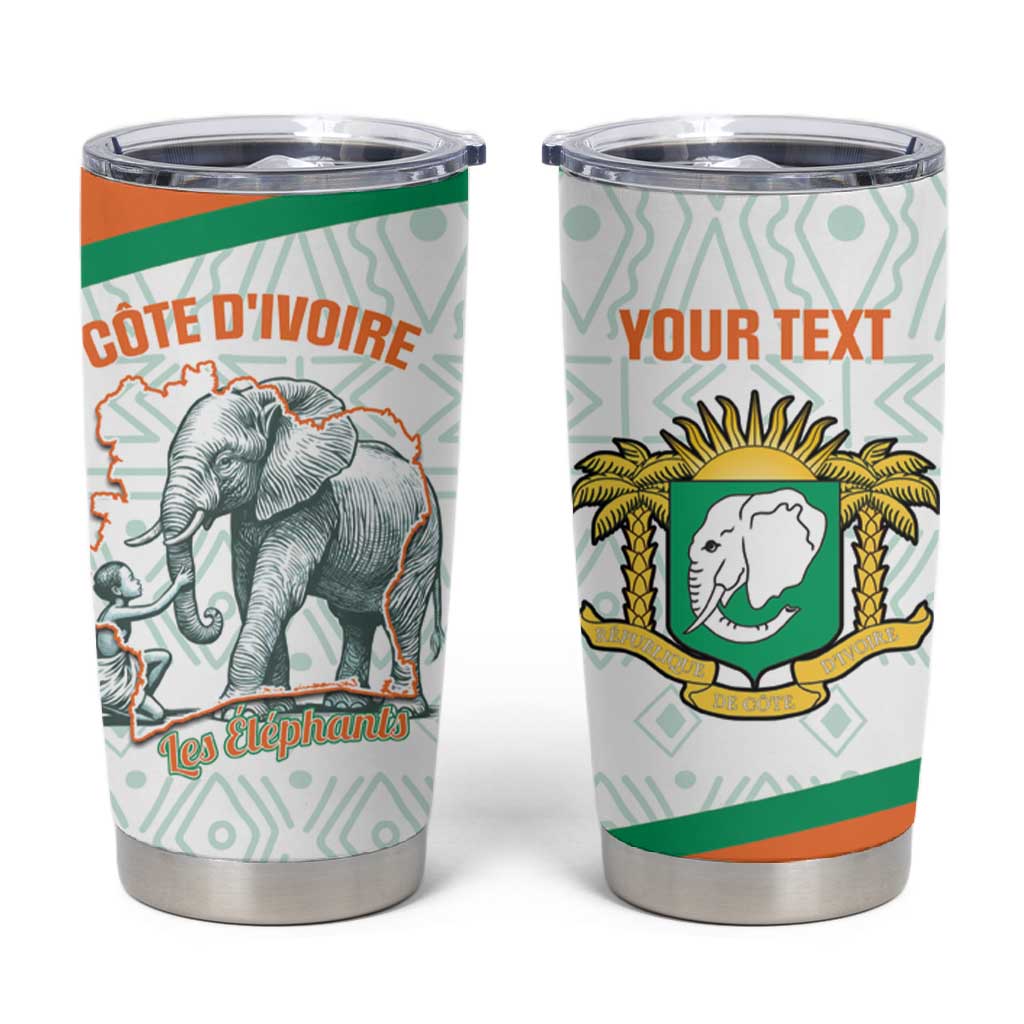 Custom Ivory Coast Football Tumbler Cup 2026 Cote d'Ivoire Les Elephants White Version - African Pride