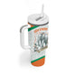 Custom Ivory Coast Football Tumbler With Handle 2026 Cote d'Ivoire Les Elephants White Version - African Pride