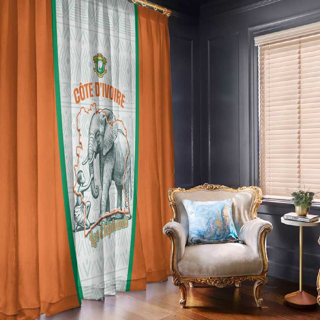 Ivory Coast Football Window Curtain 2026 Cote d'Ivoire Les Elephants White Version - African Pride