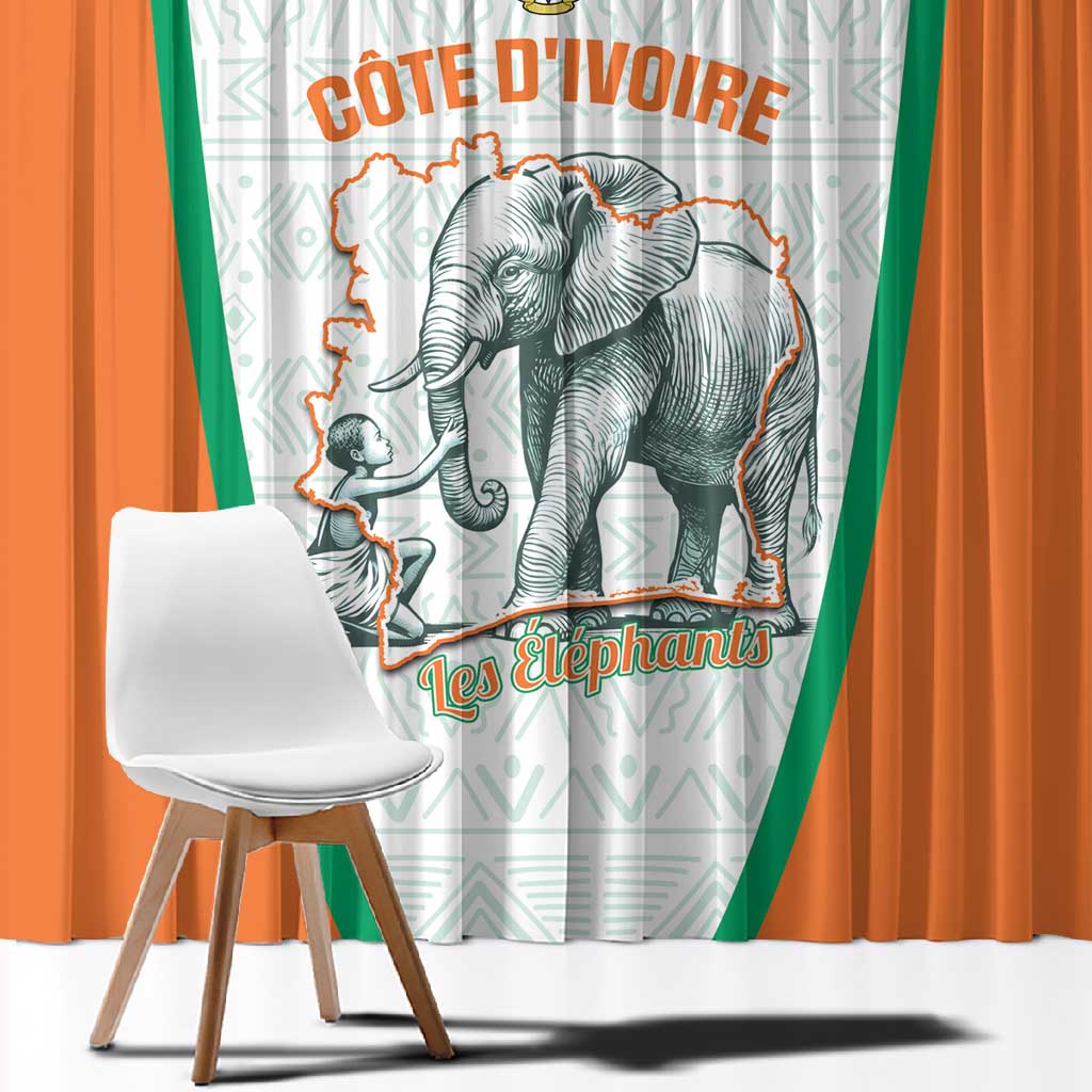 Ivory Coast Football Window Curtain 2026 Cote d'Ivoire Les Elephants White Version - African Pride