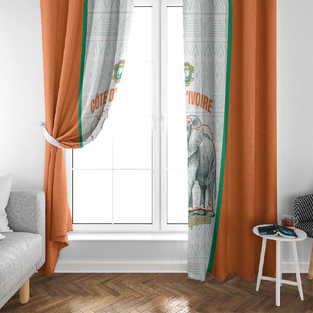 Ivory Coast Football Window Curtain 2026 Cote d'Ivoire Les Elephants White Version - African Pride