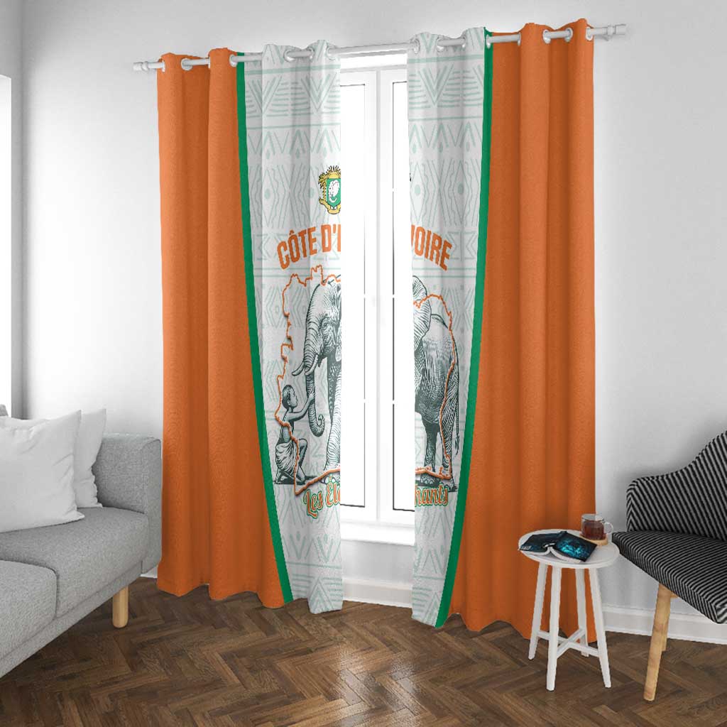 Ivory Coast Football Window Curtain 2026 Cote d'Ivoire Les Elephants White Version - African Pride