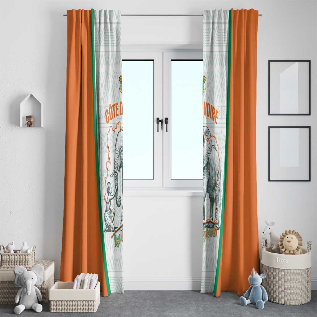 Ivory Coast Football Window Curtain 2026 Cote d'Ivoire Les Elephants White Version - African Pride