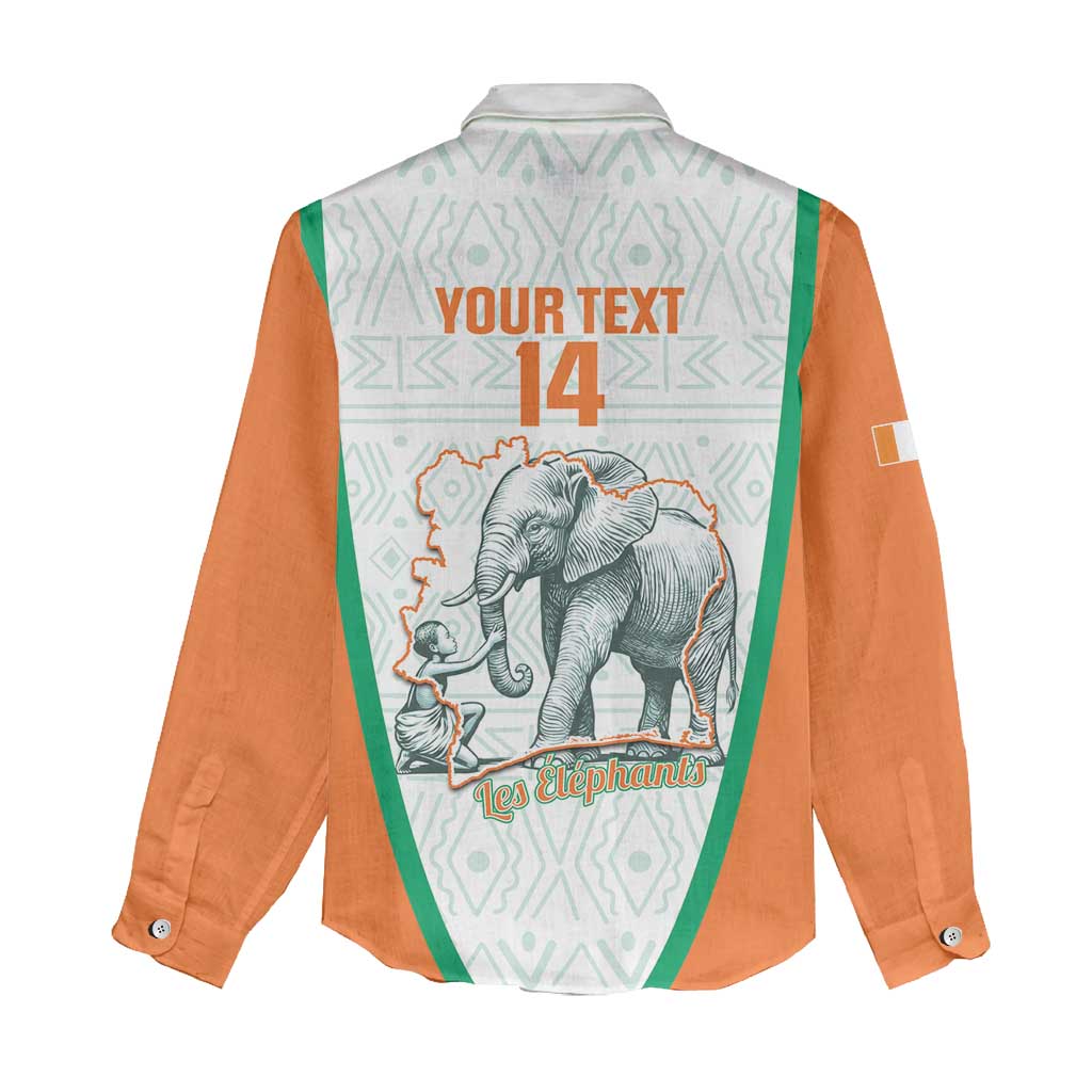 Custom Ivory Coast Football Women Casual Shirt 2026 Cote d'Ivoire Les Elephants White Version - African Pride