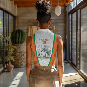 Custom Ivory Coast Football Women Sleeveless Polo Shirt 2026 Cote d'Ivoire Les Elephants White Version - African Pride