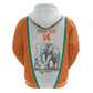 Custom Ivory Coast Football Zip Hoodie 2026 Cote d'Ivoire Les Elephants White Version - African Pride