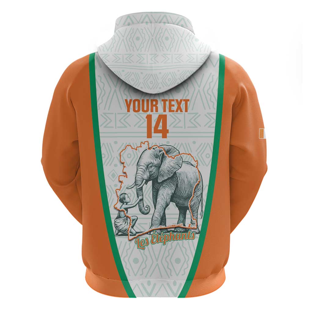 Custom Ivory Coast Football Zip Hoodie 2026 Cote d'Ivoire Les Elephants White Version - African Pride