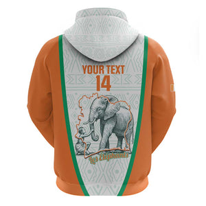 Custom Ivory Coast Football Zip Hoodie 2026 Cote d'Ivoire Les Elephants White Version - African Pride