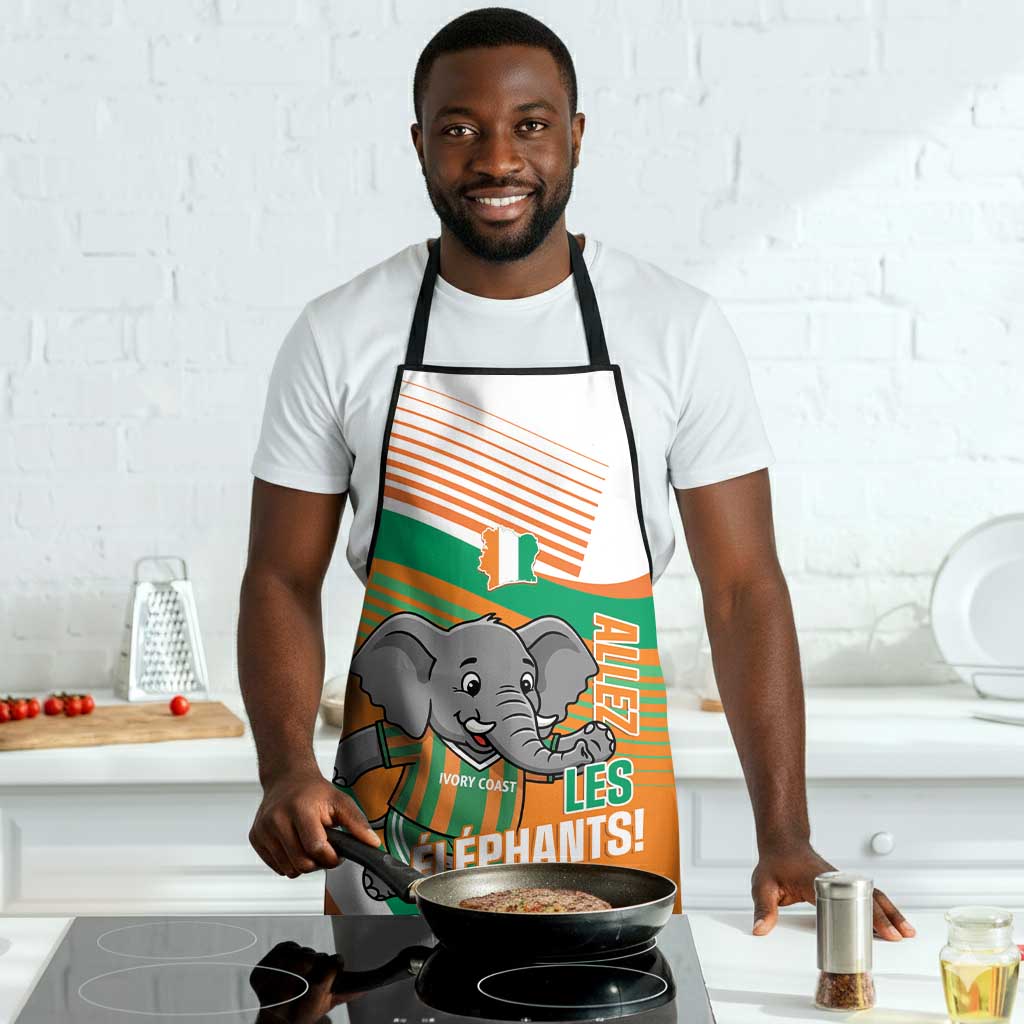 Ivory Coast Football Apron 2026 Allez Les Elephants Cute Mascot - African Pride