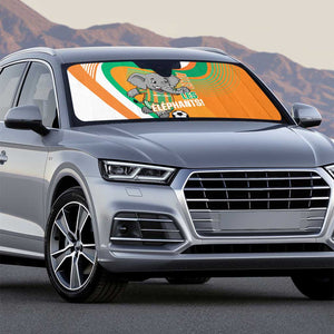 Ivory Coast Football Auto Sun Shade 2026 Allez Les Elephants Cute Mascot - African Pride