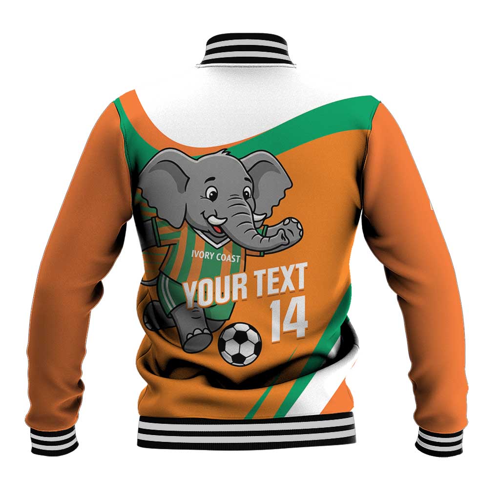 Custom Ivory Coast Football Baseball Jacket 2026 Allez Les Elephants Cute Mascot - African Pride