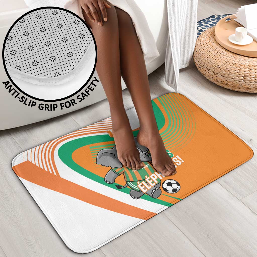 Ivory Coast Football Bathroom Set 2026 Allez Les Elephants Cute Mascot - African Pride
