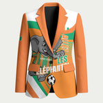Custom Ivory Coast Football Blazer 2026 Allez Les Elephants Cute Mascot - African Pride