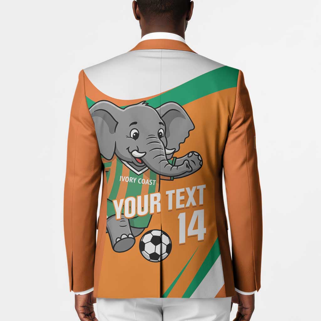 Custom Ivory Coast Football Blazer 2026 Allez Les Elephants Cute Mascot - African Pride