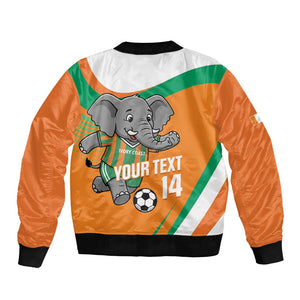 Custom Ivory Coast Football Bomber Jacket 2026 Allez Les Elephants Cute Mascot - African Pride